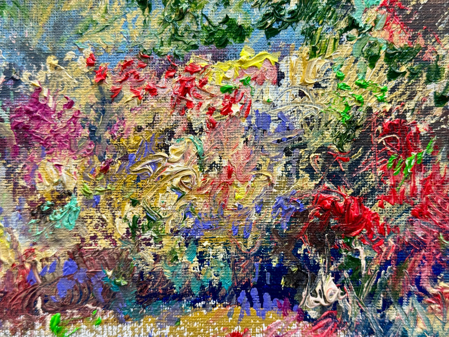 Mountain Meadow Original Art Oil Painting 16x20", Wildflower Field Landscape, Floral Nature Wall Art on Canvas