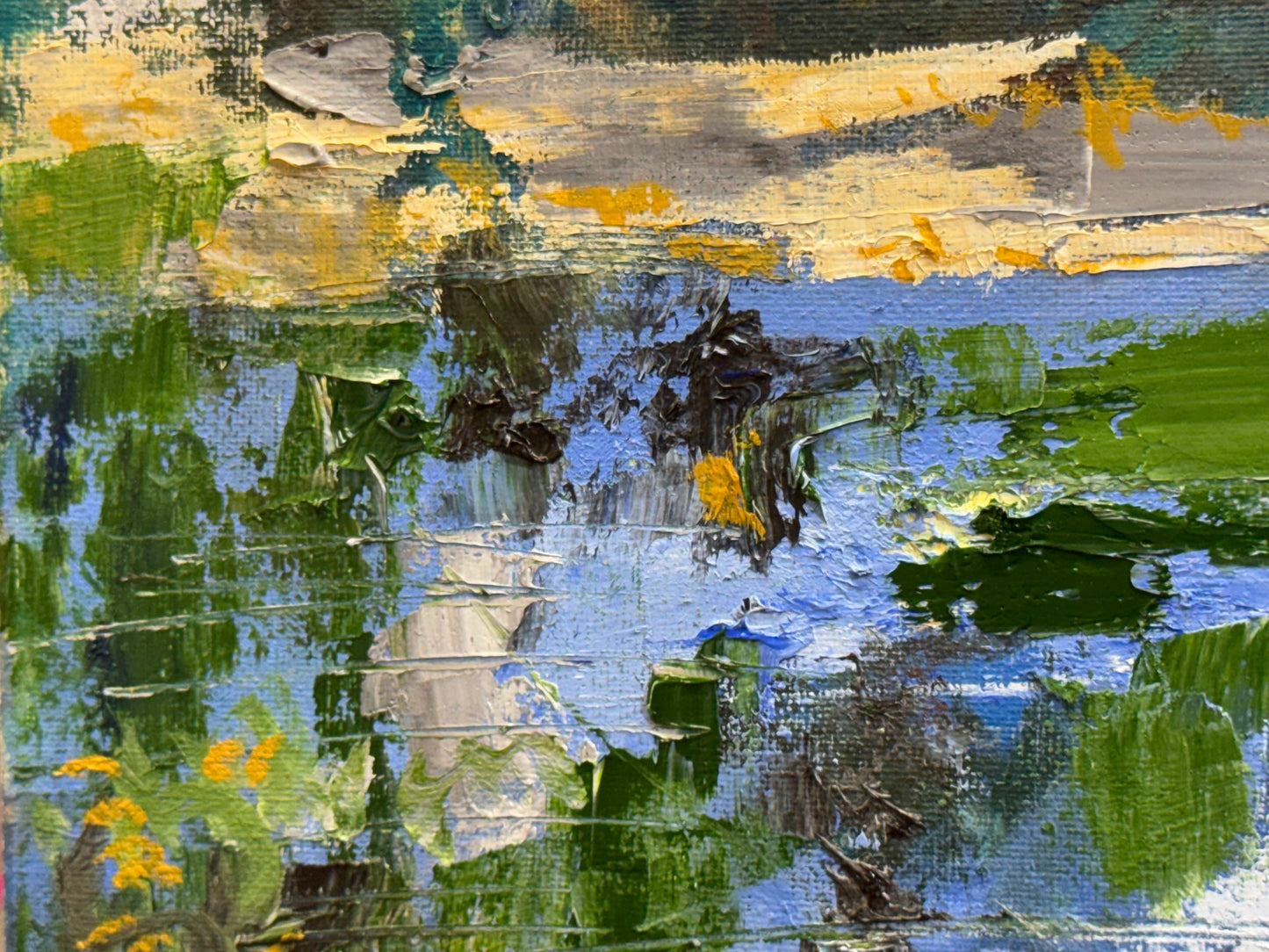 Mount Monadnock, Gilson Pond 16x20" Original Art Oil Painting, Seascape Nature Lake Wall Art, New Hampshire Landscape Artwork