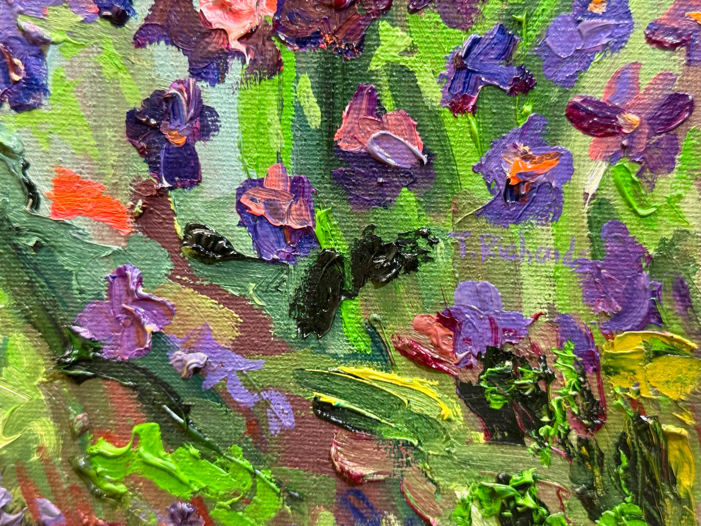 Goffstown Rail Trail Original Art Oil Painting 16x20", Wildflower Landscape, Floral New Hampshire Nature Wall Art on Canvas