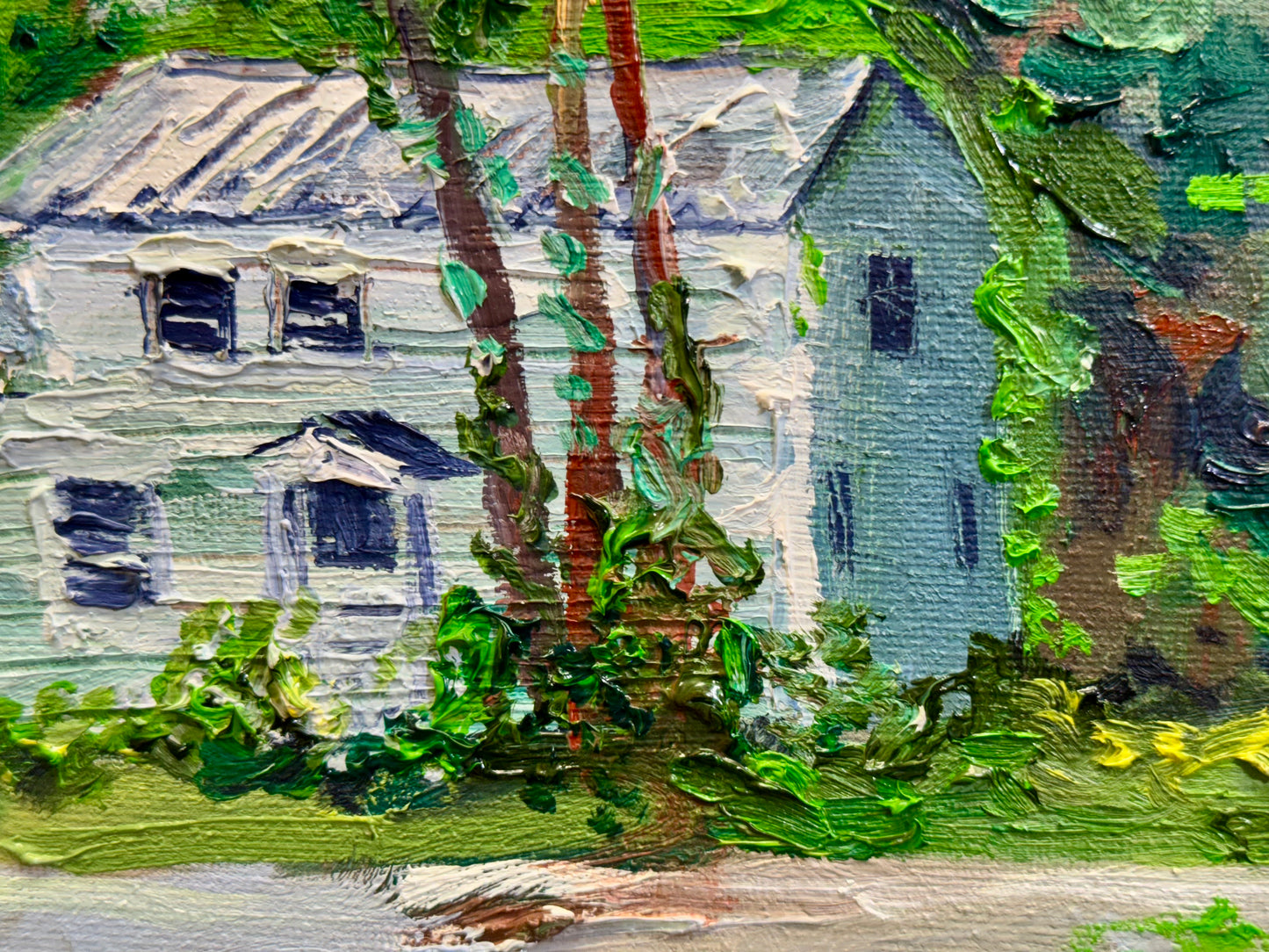 Goffstown Rail Trail Original Art Oil Painting 16x20", Wildflower Landscape, Floral New Hampshire Nature Wall Art on Canvas