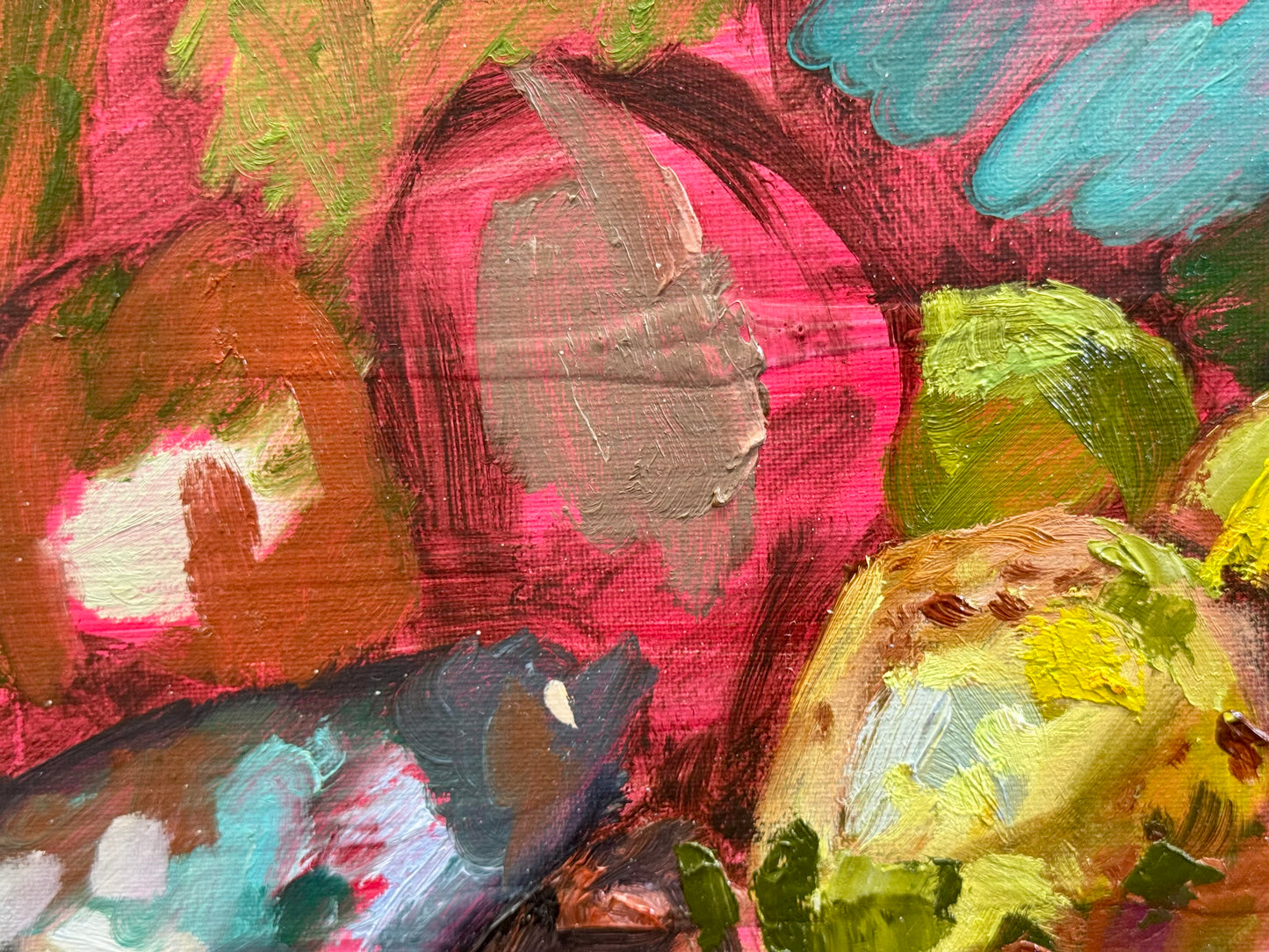 Avocado Original Art Oil Painting 16x20", Still Life Food Wall Art, Abstract Kitchen Textured Artwork