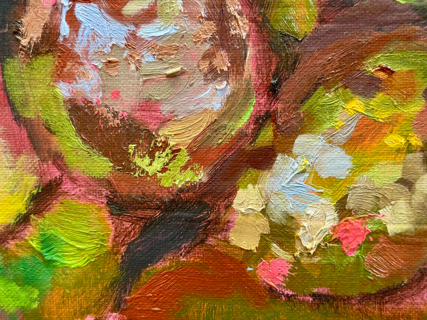 Avocado Original Art Oil Painting 16x20", Still Life Food Wall Art, Abstract Kitchen Textured Artwork