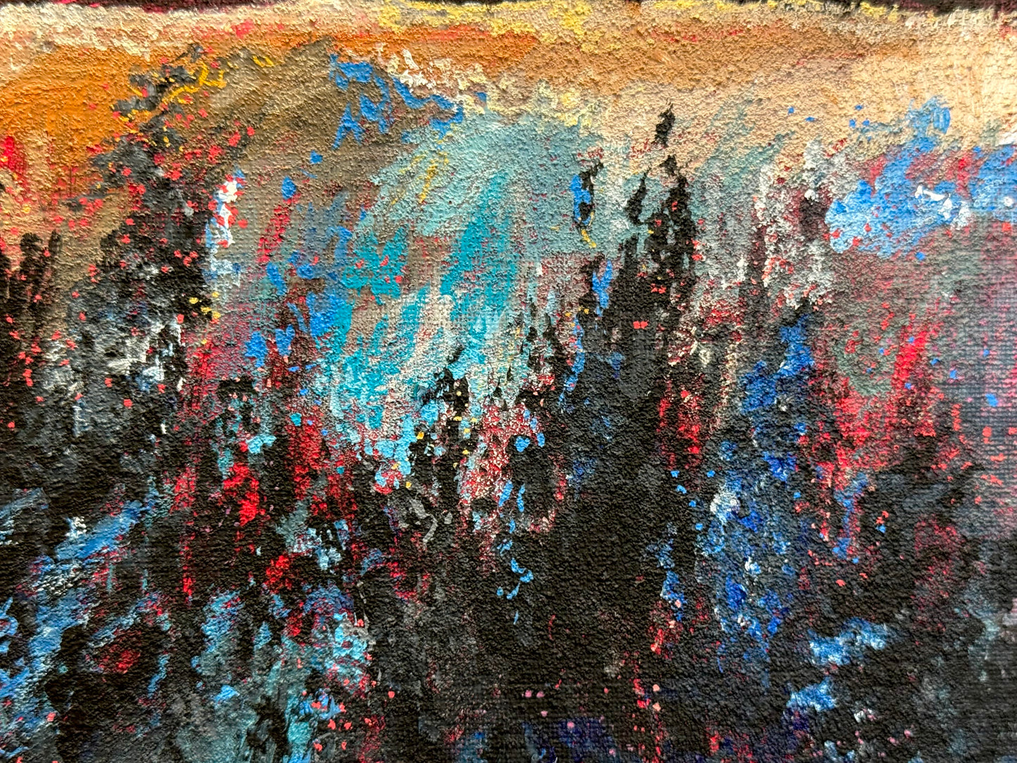 Sunset Meadow Painting, 9x12 Wildflower Landscape Field Original Art, Acrylic Artwork, Handmade Wall Art Nature