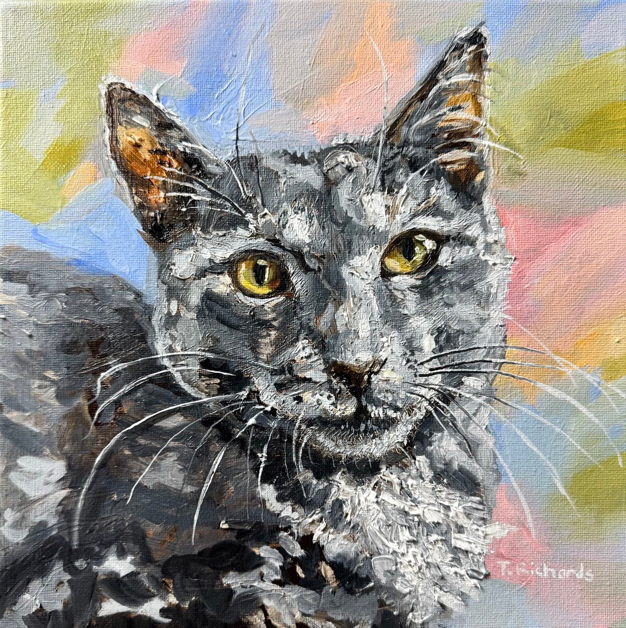 Custom Pet Portrait from Photo – Original Hand-Painted Oil Painting of Your Dog, Cat, or Other Pet