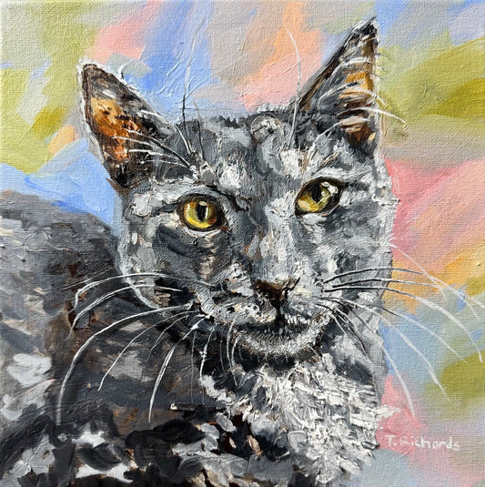 Custom Pet Portrait from Photo – Original Hand-Painted Oil Painting of Your Dog, Cat, or Other Pet