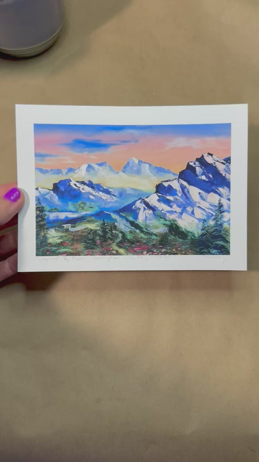 Inspired by Mount Washington Archival Signed PRINT, Giclée Fine Art Reproduction, Landscape Mountain Wall Art