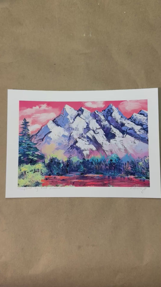 Inspired by Alaska Archival Signed PRINT, Giclée Fine Art Reproduction, Landscape Mountain Wall Art