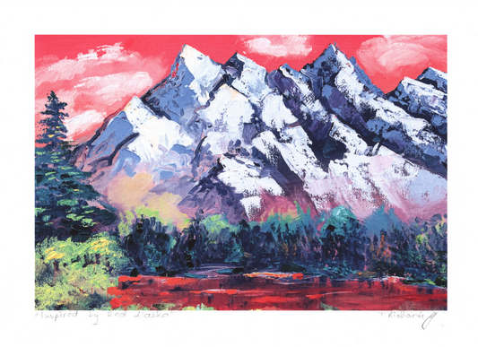 Inspired by Alaska Archival Signed PRINT, Giclée Fine Art Reproduction, Landscape Mountain Wall Art