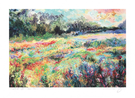 Forest Field Archival Signed PRINT, Giclée Fine Art Reproduction, Landscape Floral Wall Art