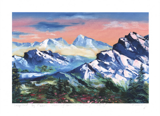 Inspired by Mount Washington Archival Signed PRINT, Giclée Fine Art Reproduction, Landscape Mountain Wall Art